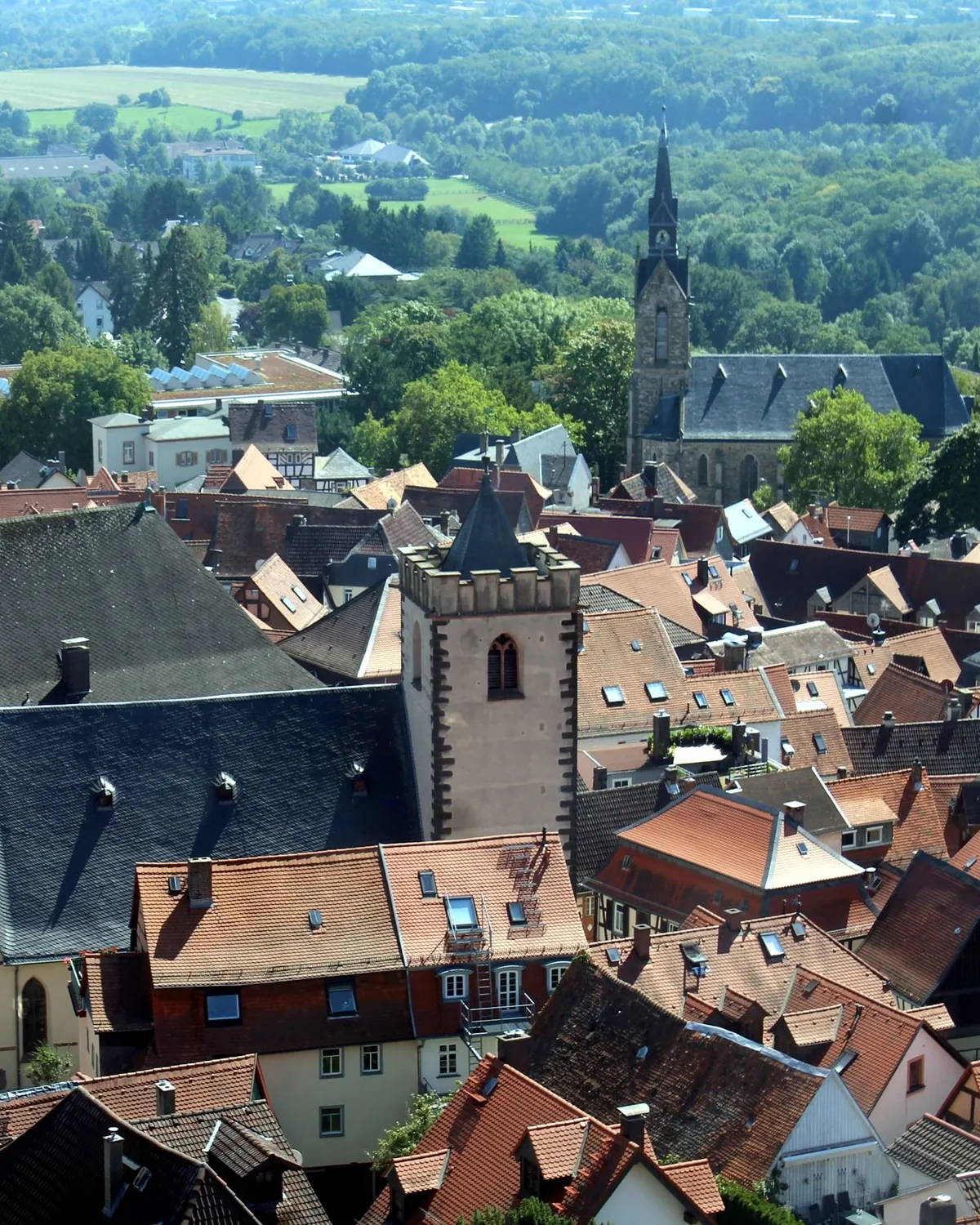 Blick von der Burg Kronberg über die Dächer der Altstadt
